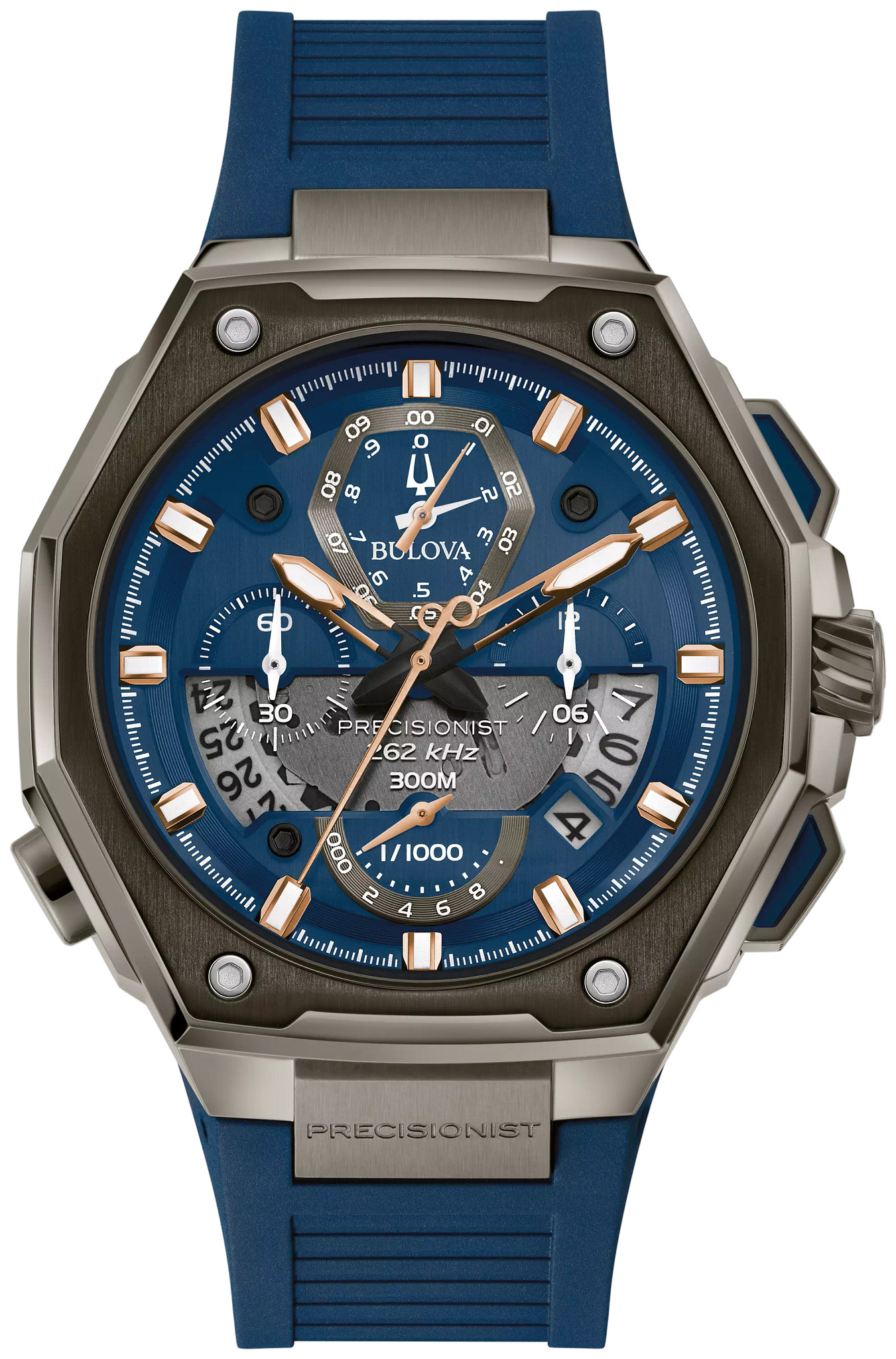 BULOVA クォーツ 腕時計 ネイビー Blue Dial EPDM Rubber Strap Series X 98B357 | Bulova